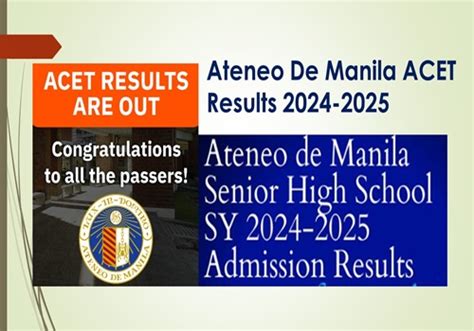 ateneo entrance exam results|Ateneo College Entrance Exam ACET Results 2024.